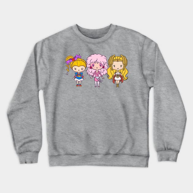 Lil' CutiEs- Eighties Ladies Crewneck Sweatshirt by Ellador